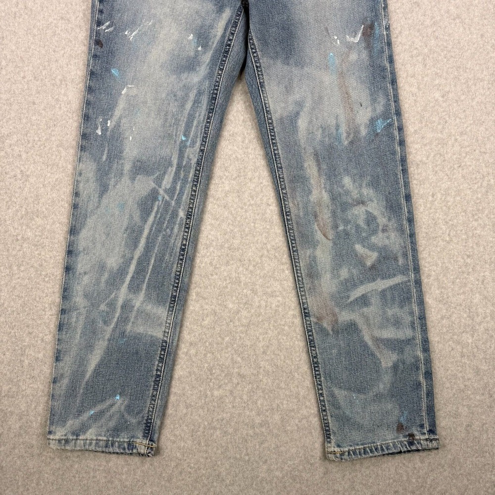 Lauren Ralph Lauren Jeans Womens 0 Blue Paint Splatter Relaxed Tapered Denim - Picture 5 of 13